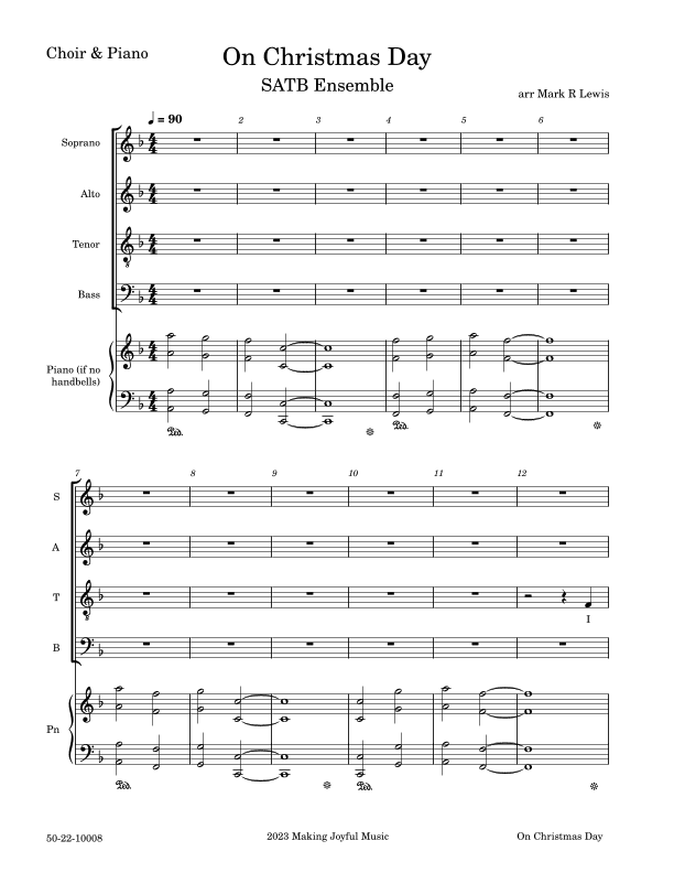 On Christmas Day - SATB divisi Ensemble