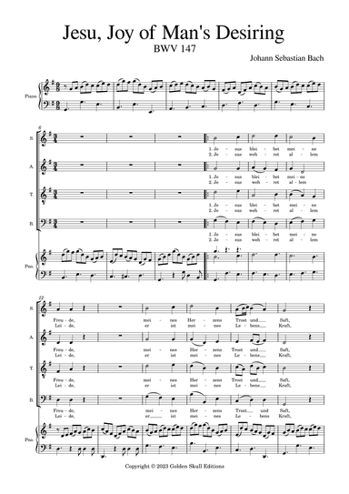 Jesu, Joy of Man's Desiring (arr. Golden Skull Editions)
