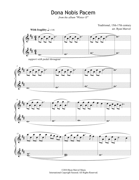Dona Nobis Pacem (arr. Ryan Marvel)