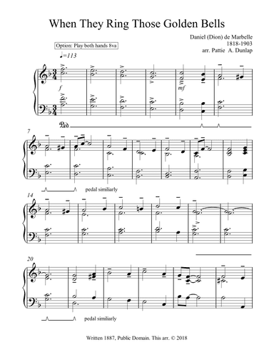 When They Ring Those Golden Bells (arr. Pattie A. Dunlap)