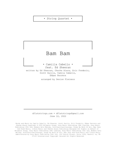 Bam Bam (arr. Denise Flatness)