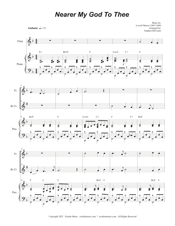 Nearer My God To Thee (Duet for Flute and Bb-Clarinet) (arr. Stephen DeCesare)