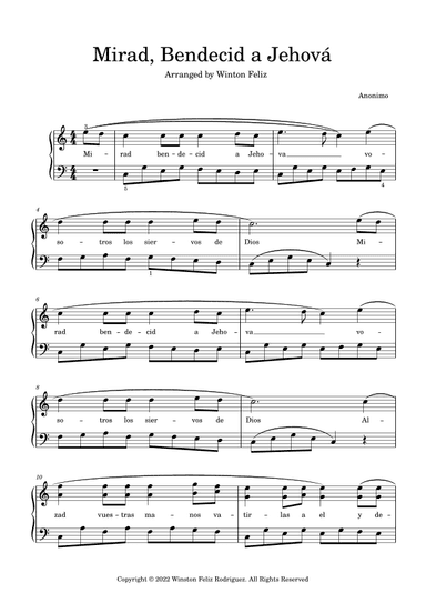 Mirad, bendecid a Jeovah (arr. Winston Feliz Rodriguez)