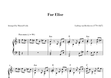 Fur Elise - Piano (arr. Musical Coda)