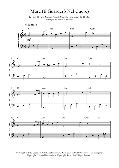 More (ti Guarderò Nel Cuore) (arr. Kaiserin Rebecca)