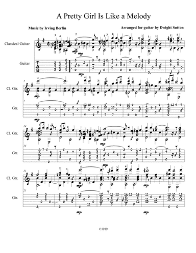 A Pretty Girl Is Like A Melody (arr. Dwight Sutton)
