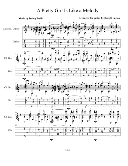 A Pretty Girl Is Like A Melody (arr. Dwight Sutton)