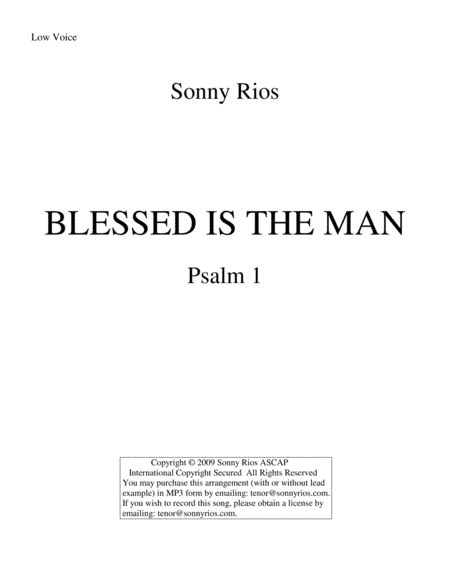 BLESSED IS THE MAN