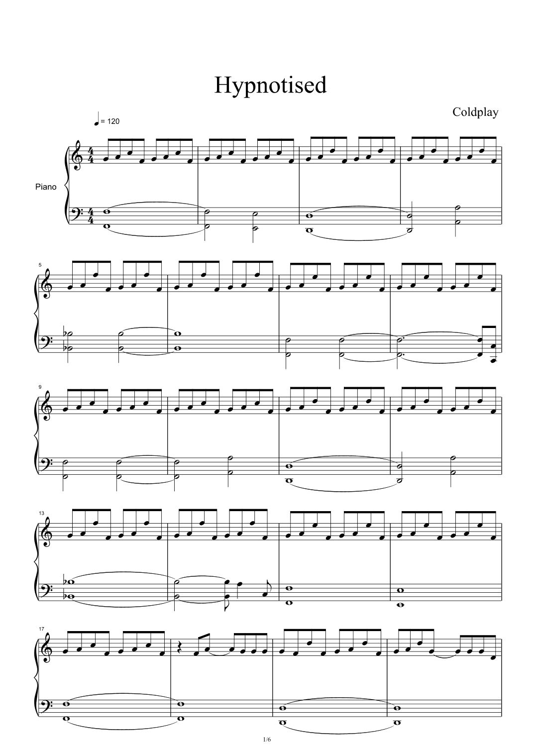 Hypnotised (arr. Coldplay)