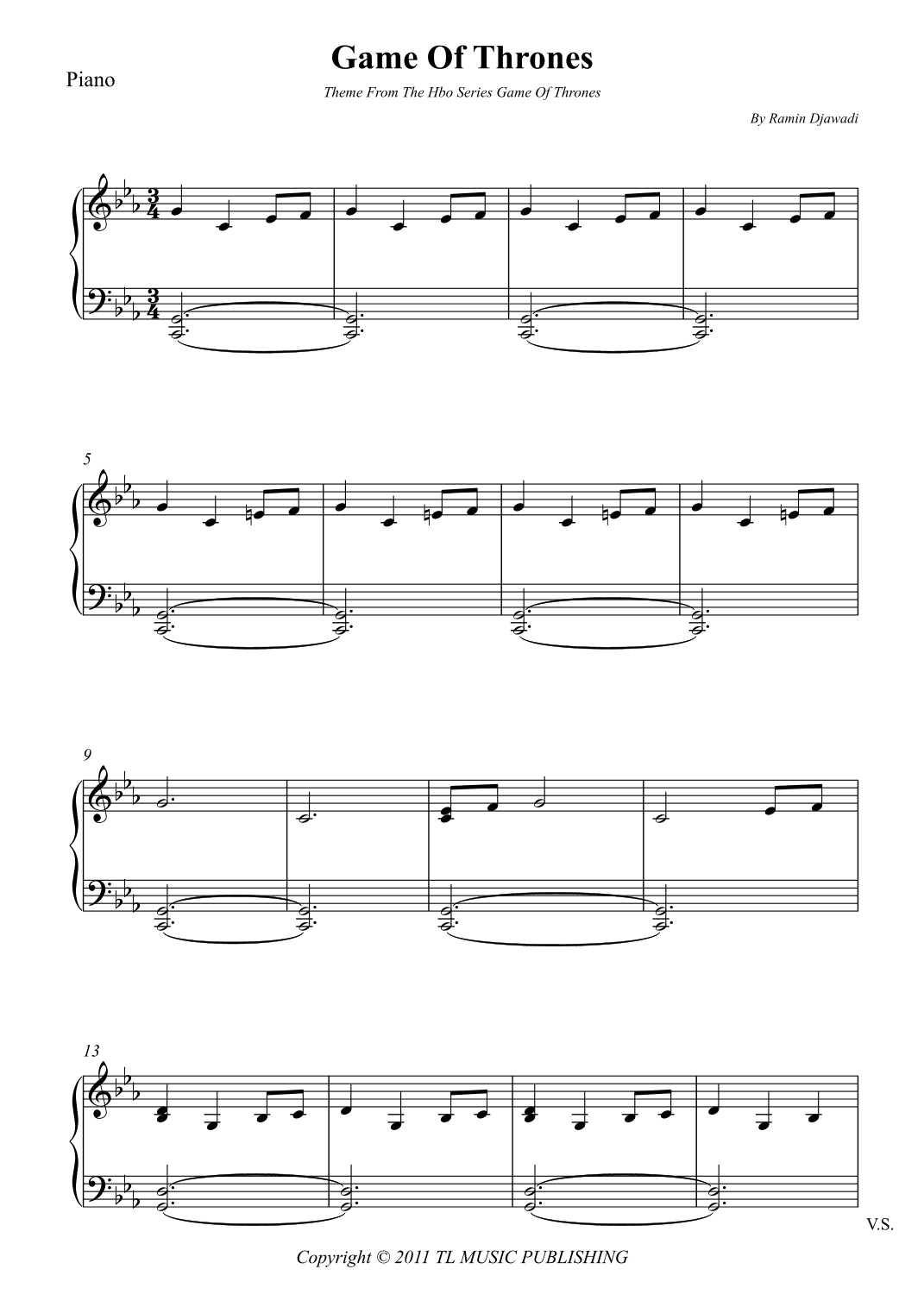 Game Of Thrones (arr. Wesley S. SIlva)