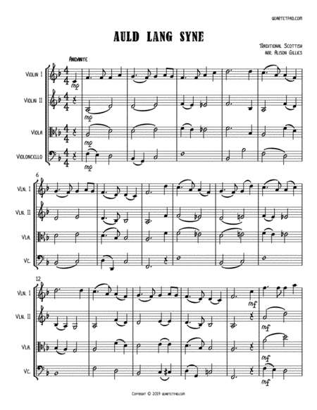 Auld Lang Syne - String Trio (optional vln2 or vla) (arr. Alison Gillies)
