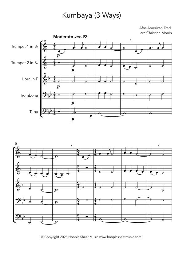 Kumbaya (3 Ways) (arr. Christian Morris)