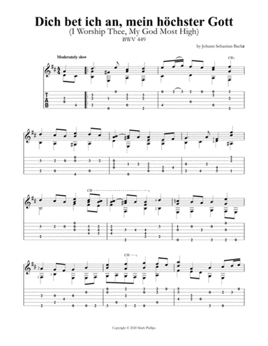Dich bet ich an, mein höchster Gott (I Worship Thee, My God Most High) BWV 449 (arr. Mark Phillips)