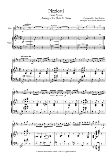 Pizzicati from Slyvia arranged for Flute & Piano (arr. Andrew Middleton)