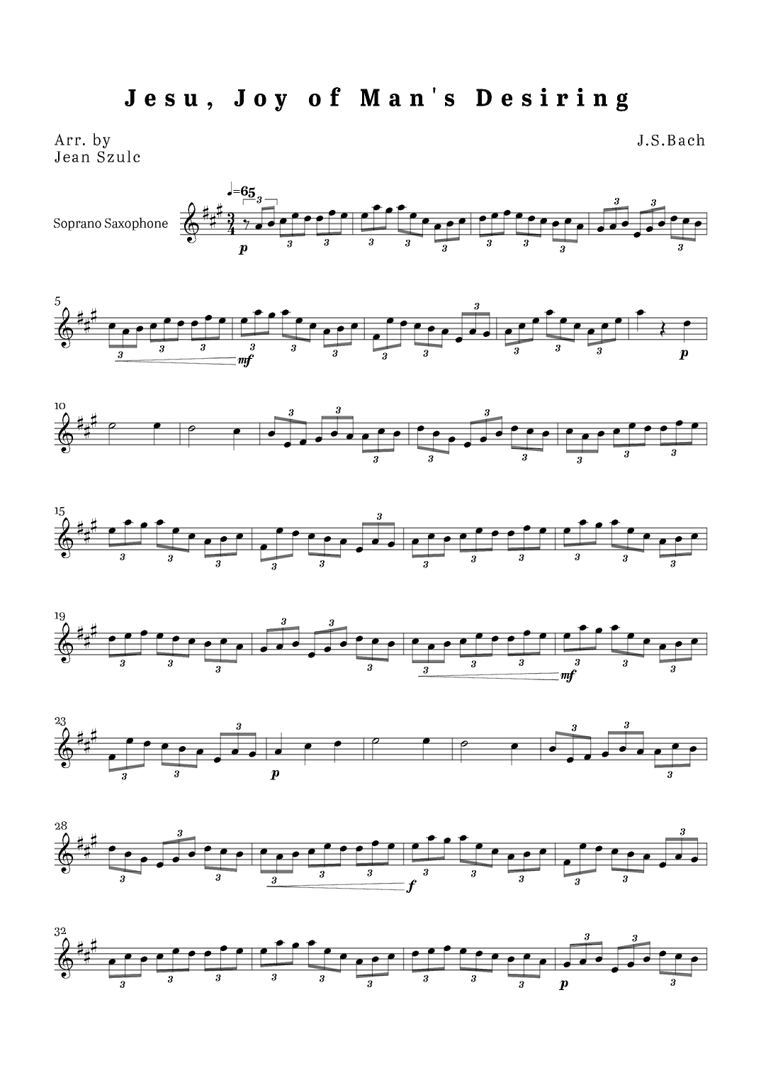 Jesu, Joy of Man's Desiring (arr. Jean Szulc)