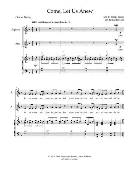 Come, Let Us Anew SSA (arr. Jason M. Robison)