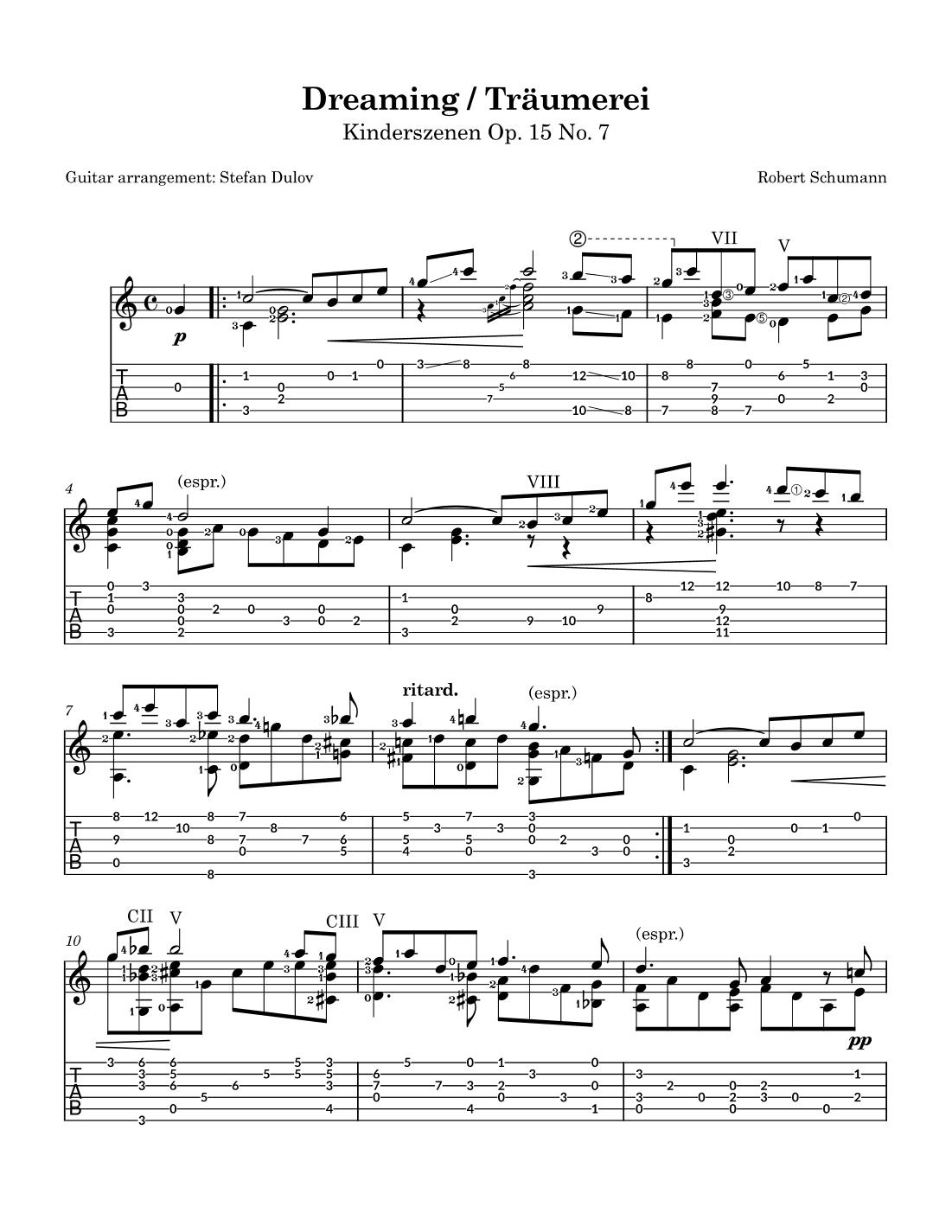 Träumerei (Dreaming) Op. 15 No. 7 (arr. Stefan Dulov)