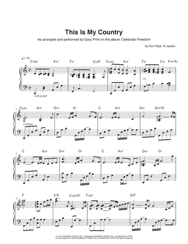 This Is My Country (arr. DAVID M COMBS)