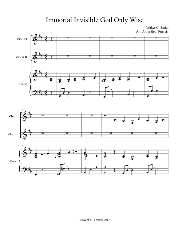 Immortal Invisible Duet (arr. Anna Beth Pora)