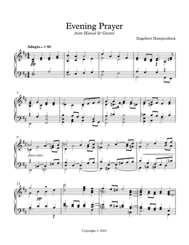 Evening Prayer from Hansel & Gretel (arr. James Gilbert)