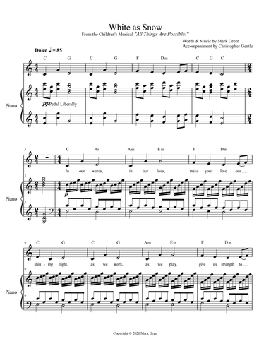 White as Snow - From the Christian Children's Musical, "All Things Are Possible!"
