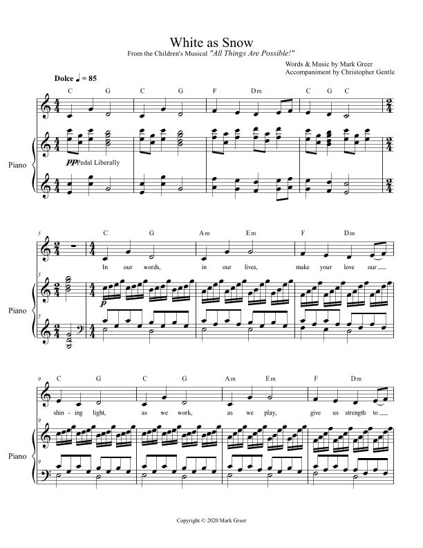 White as Snow - From the Christian Children's Musical, "All Things Are Possible!"
