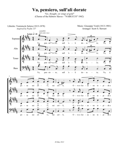 Va, pensiero, sull'all dorate (Chorus of Hebrew Slaves from NABUCCO) (arr. Scott S. Stewart)