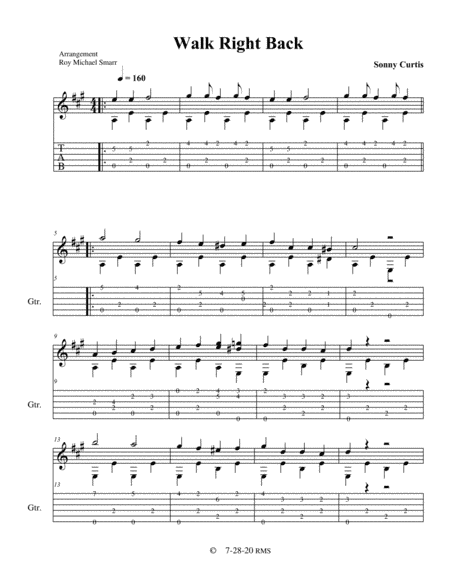 Walk Right Back (arr. Roy Michael Smarr)