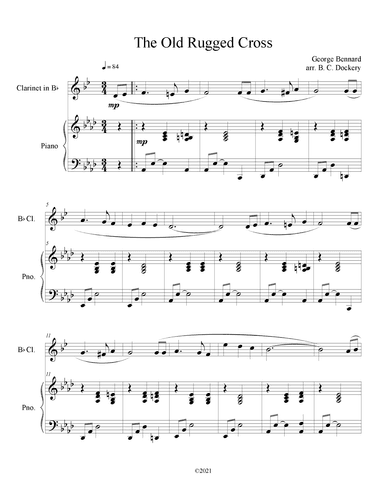 The Old Rugged Cross (Clarinet Solo with Piano Accompaniment) (arr. B. C. Dockery)