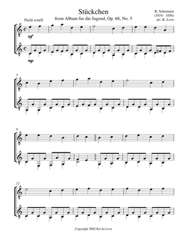 Stückchen, Op. 68, No. 5 (Guitar Duo) (arr. Kevin Love)