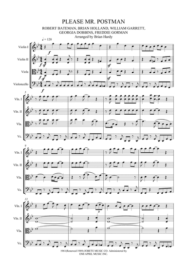 Please Mr. Postman (arr. Brian Hardy, Bacchus Quartet)
