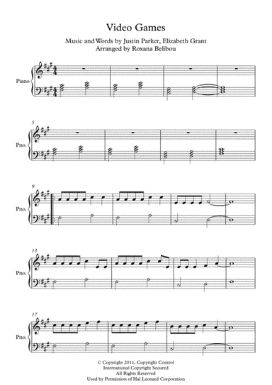 Video Games (arr. Roxana Belibou)