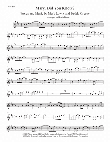 Mary, Did You Know? (arr. Kevin Busse)