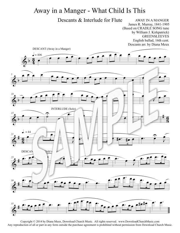 Away in a Manger and What Child Is This - Flute descants with interlude (arr. Diana Meux)