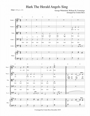 Hark the Herald Angels Sing - strings and  piano (arr. Connie Boss)