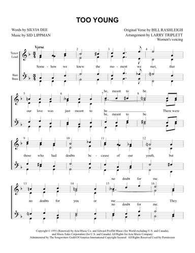 Too Young (arr. Larry Triplett)