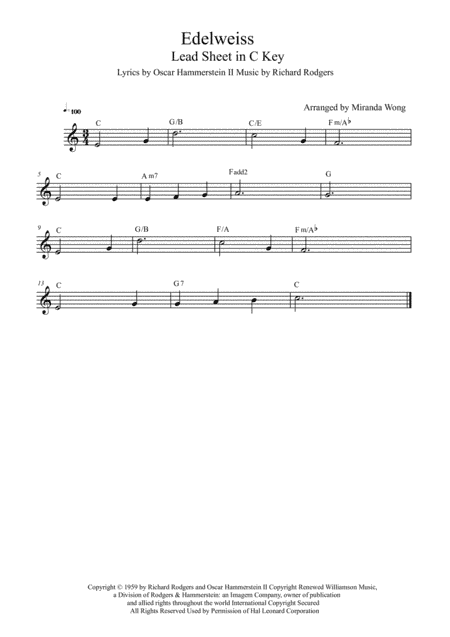 Edelweiss (arr. Miranda Wong)