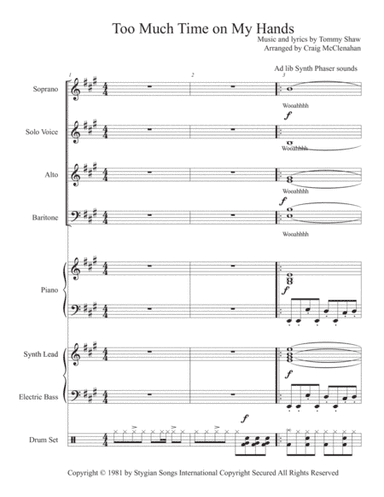 Too Much Time On My Hands (arr. Craig McClenahan)