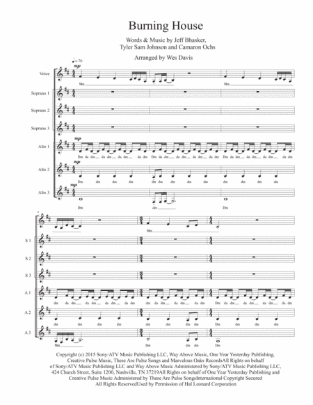 Burning House (arr. Wes Davis)