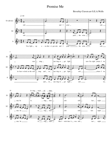 Promise Me (arr. Susan EA Wells)