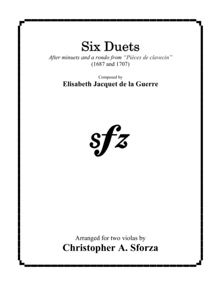 Six Viola Duets after La Guerre (arr. Christopher A. Sforza)
