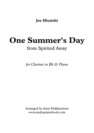 Ano Natsue (one Summer's Day) (arr. Antti Hakkarainen)