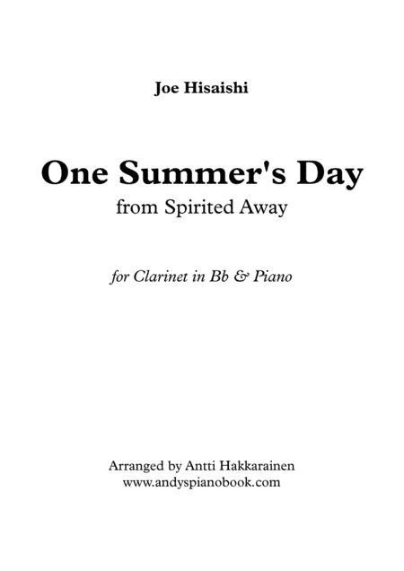 Ano Natsue (one Summer's Day) (arr. Antti Hakkarainen)