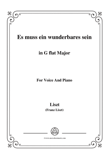 Liszt-Es muss ein wunderbares sein in G flat Major,for Voice and Piano (arr. MSM)