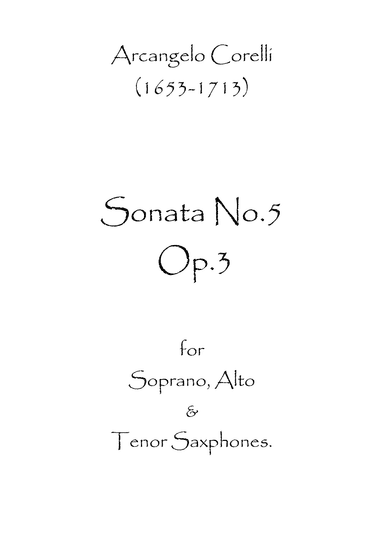 Sonata No.5 Op.3 (arr. Spence Bundy)