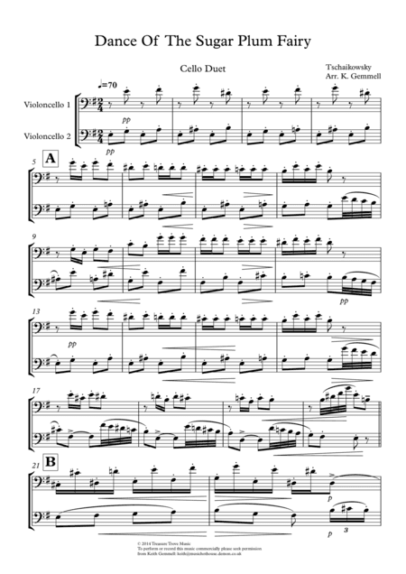 Dance Of The Sugar Plum Fairy: Cello Duet (arr. Keith Gemmell)