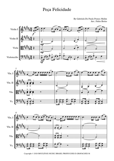 Peca Felicidade (arr. Fabio Britto)