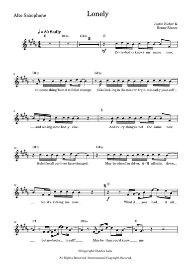 Lonely (arr. Charles Lam)