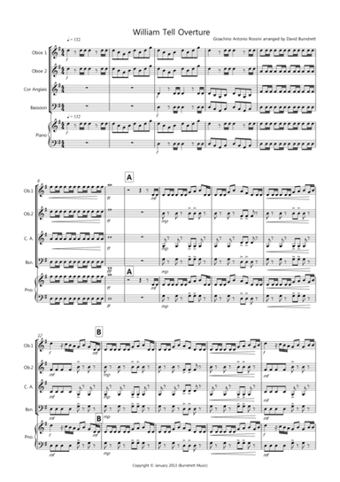 William Tell Overture for Double Reed Quartet (arr. David Burndrett)