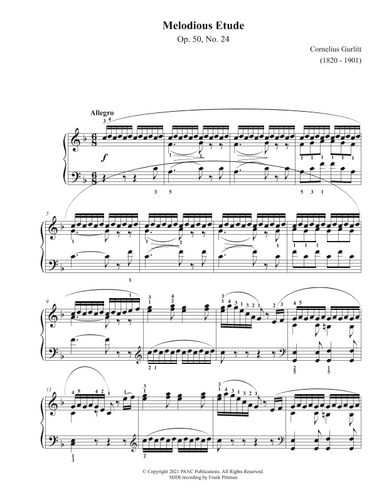 Melodious Etude in F Major, Op. 50, No. 24 (arr. Frank Pittman)